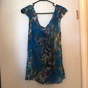 Robin K Blue Watercolor Top